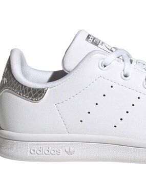 SUPER CLEAN Adidas STAN SMITH SILVER SNAKE KIDS SIZE 3.5 SHOES